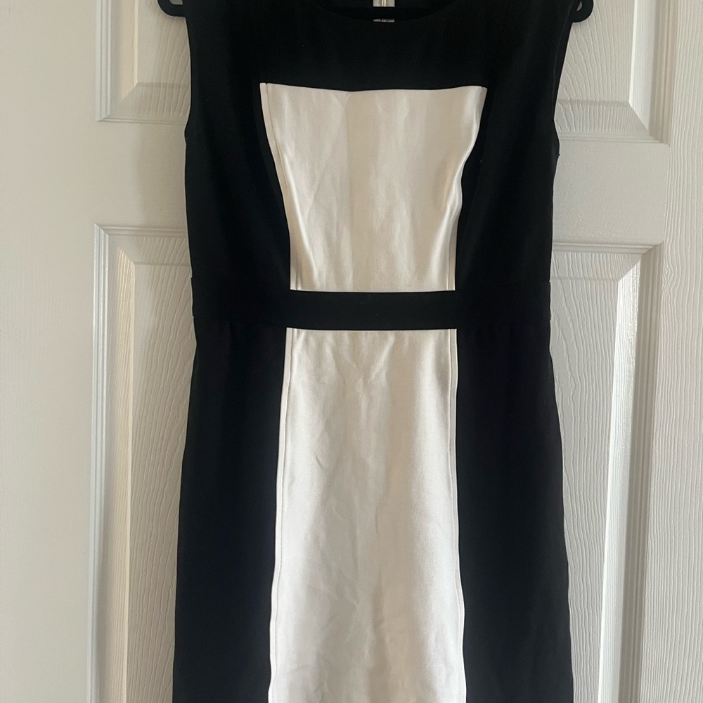 LOFT Black & White Color-block Dress